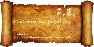 Pavlekovics Bogáta névjegykártya